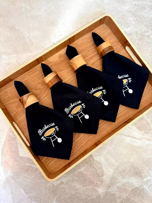 Linen Blend Napkin - Black