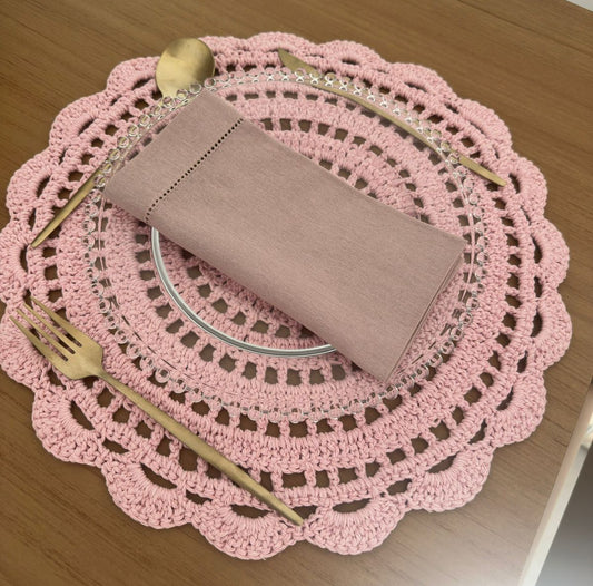 Jogo Americano Crochê - Special Light Pink