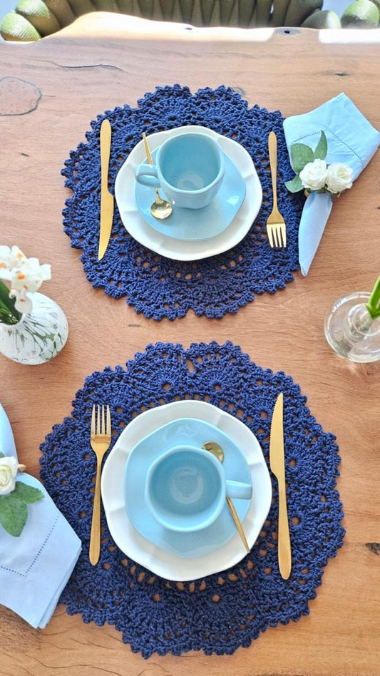 Americano Crochê Royal Blue