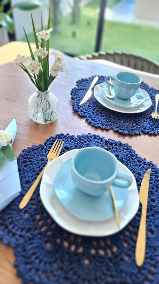 Americano Crochê Royal Blue