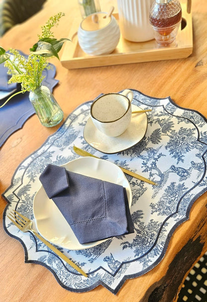 Kit  Petals Jouy - Azul Marinho